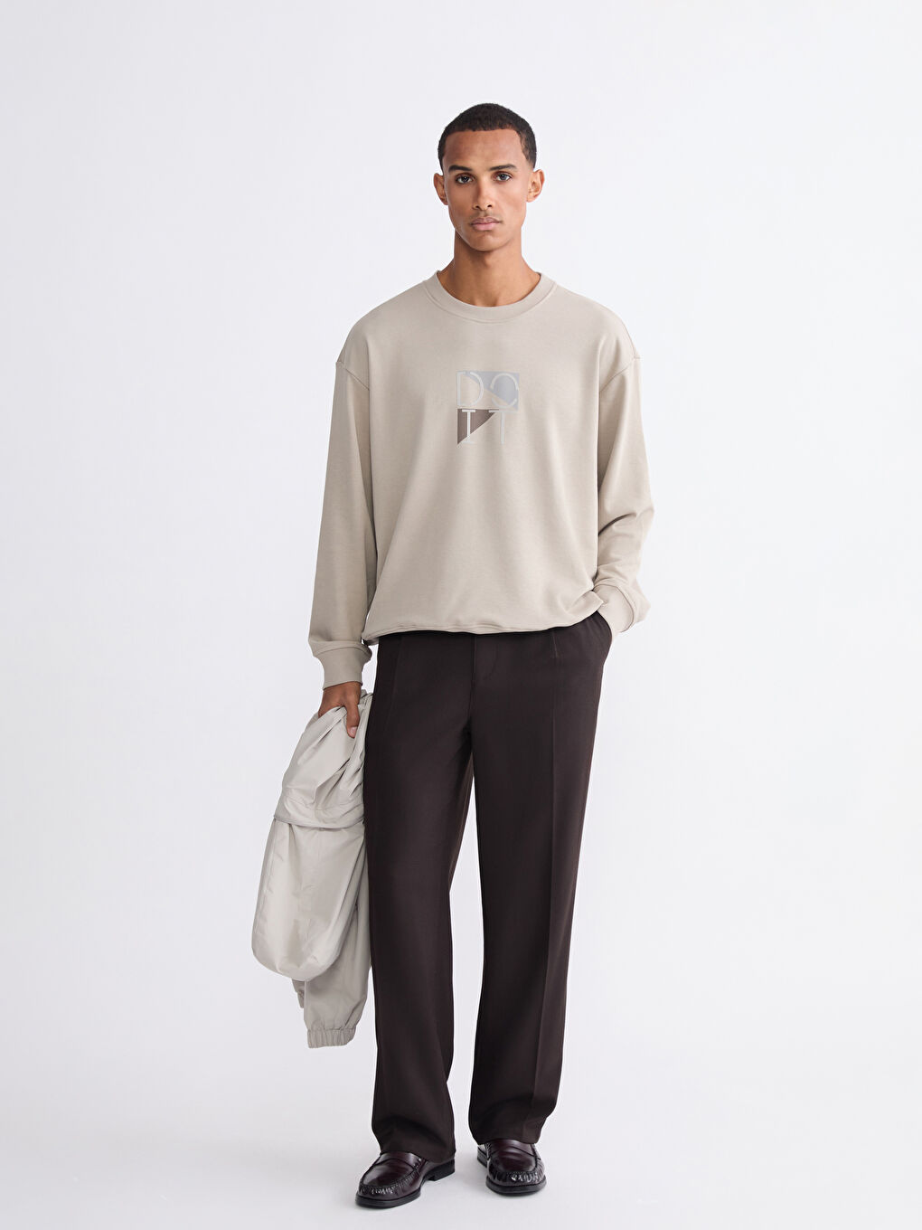 Crew Neck Printed Men's Sweatshirt-1