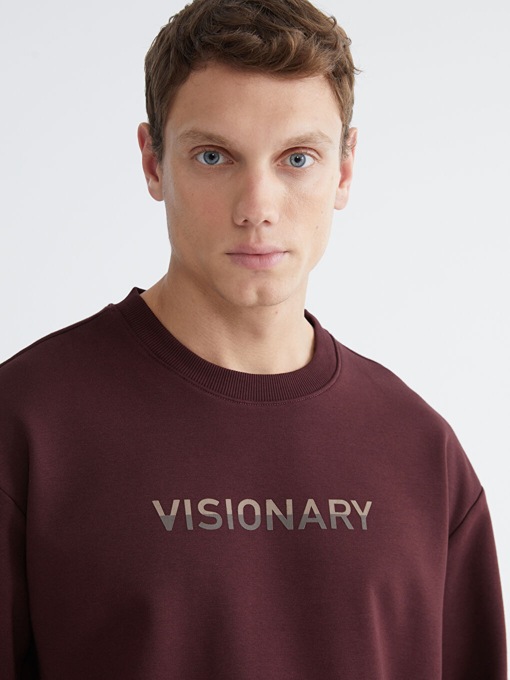 Crew Neck Printed Men's Thick Sweatshirt-2