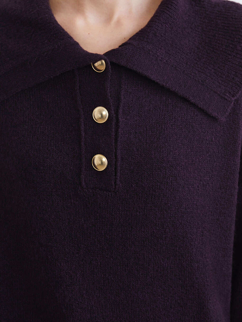 بلوفر تريكو بياقة بولو للسيدات-4