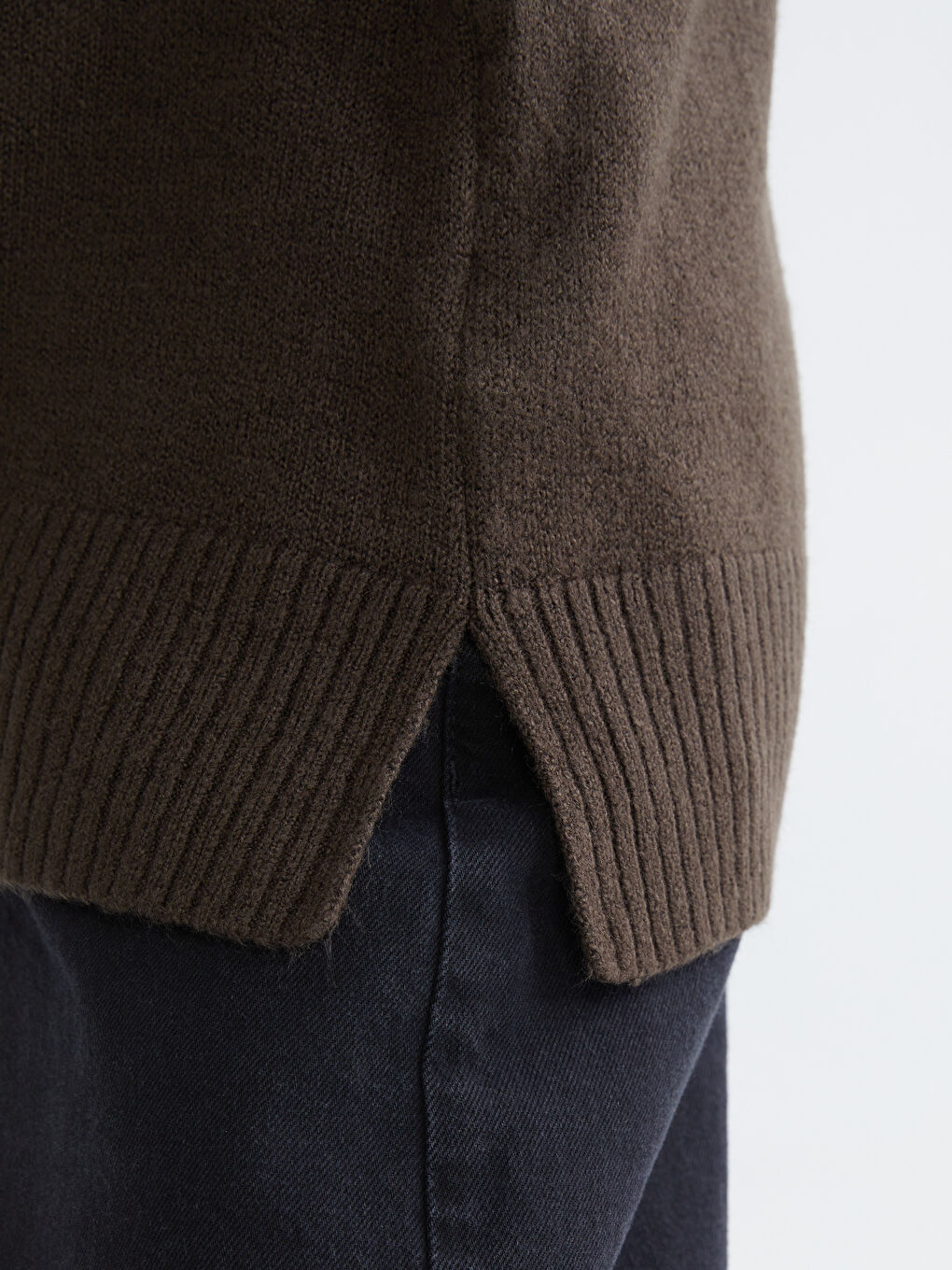 Bej Polo Yaka Kadın Triko Kazak-2