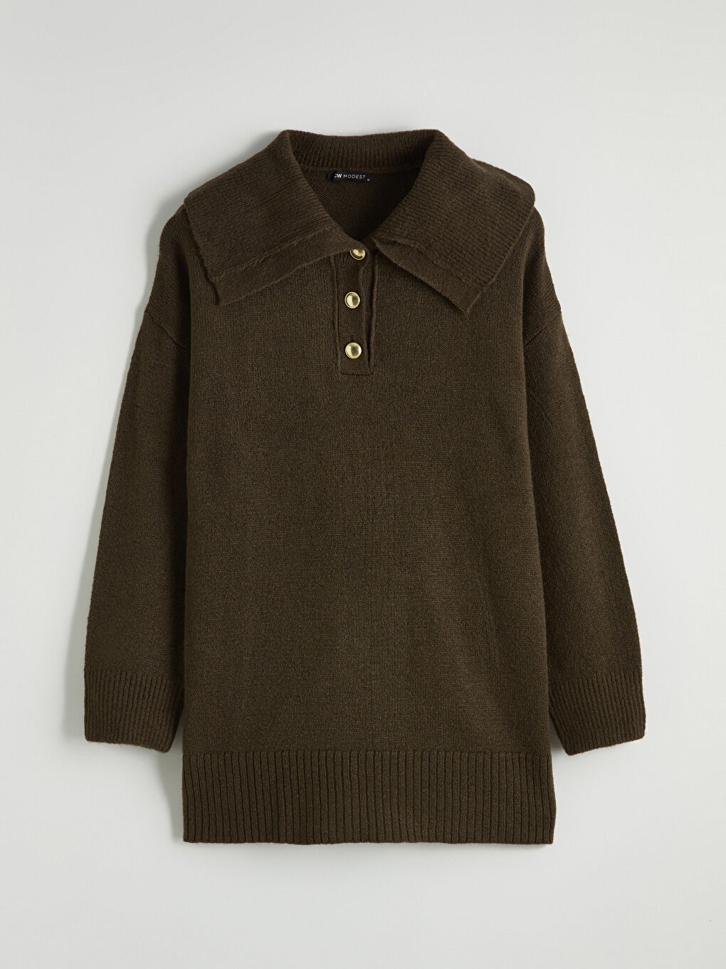 Polo Neck Women's Knitwear Sweater-4