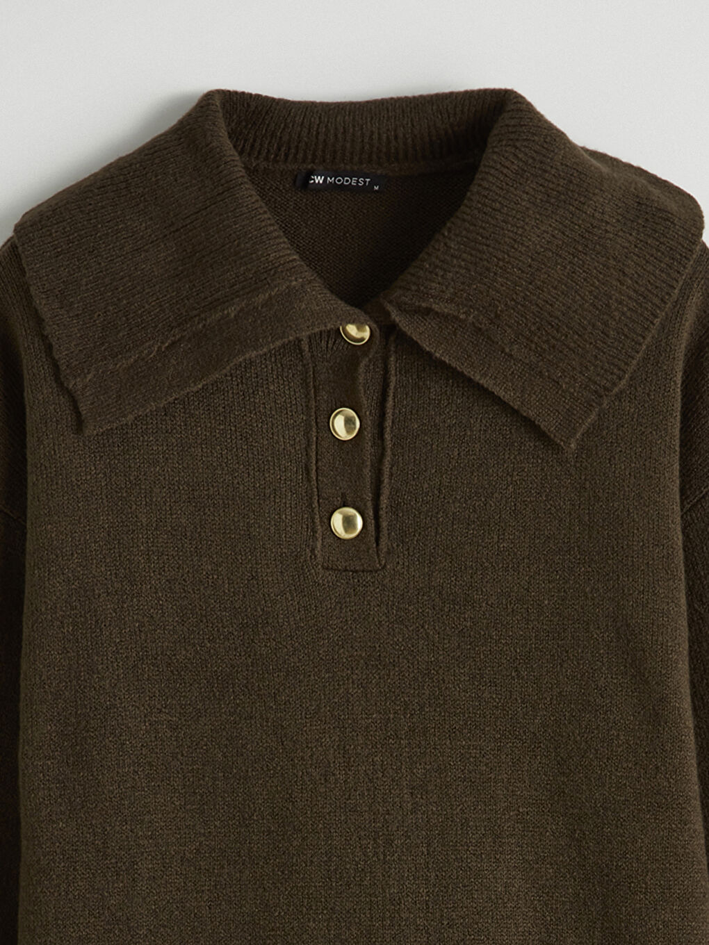 Polo Neck Women's Knitwear Sweater-5