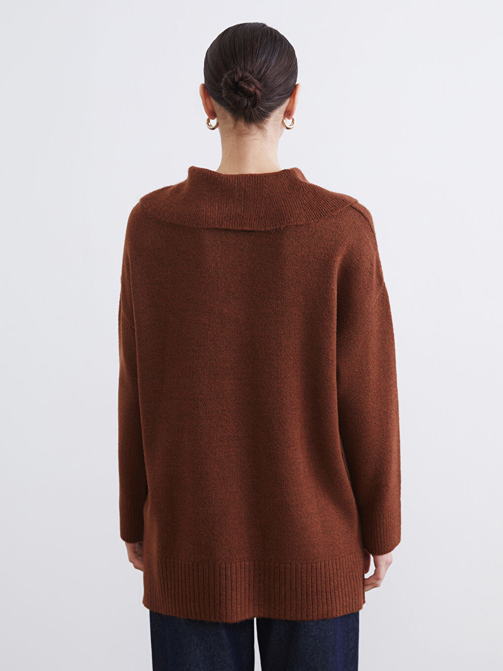 Polo Neck Women's Knitwear Sweater-6