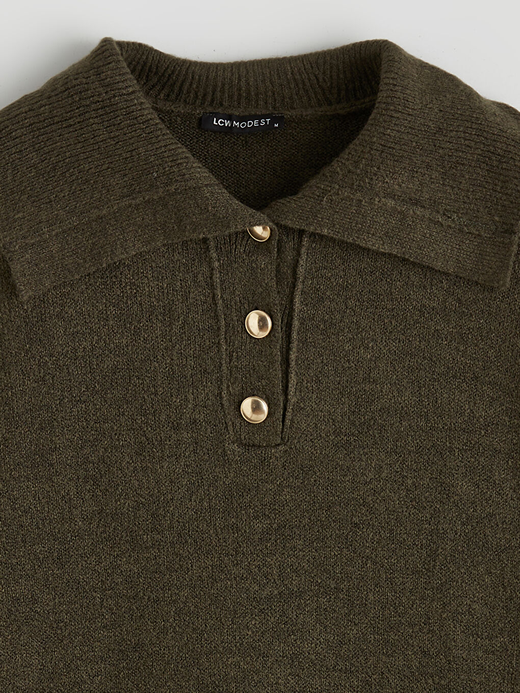 Polo Neck Women's Knitwear Sweater-5