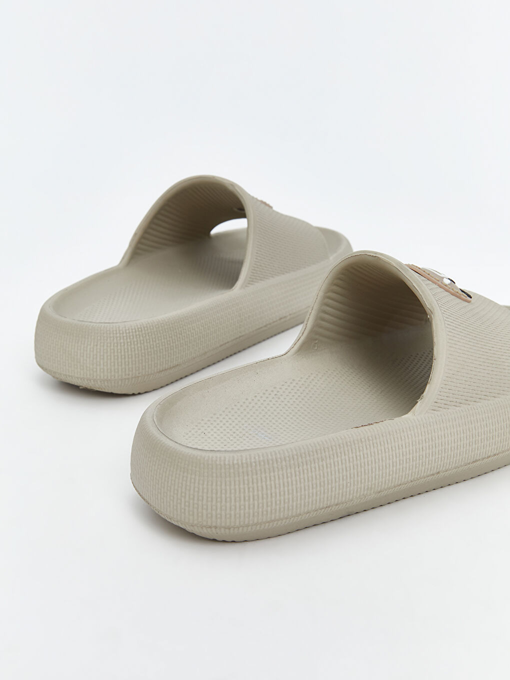 Bej Baskılı Tek Bantlı Kadın Terlik-4