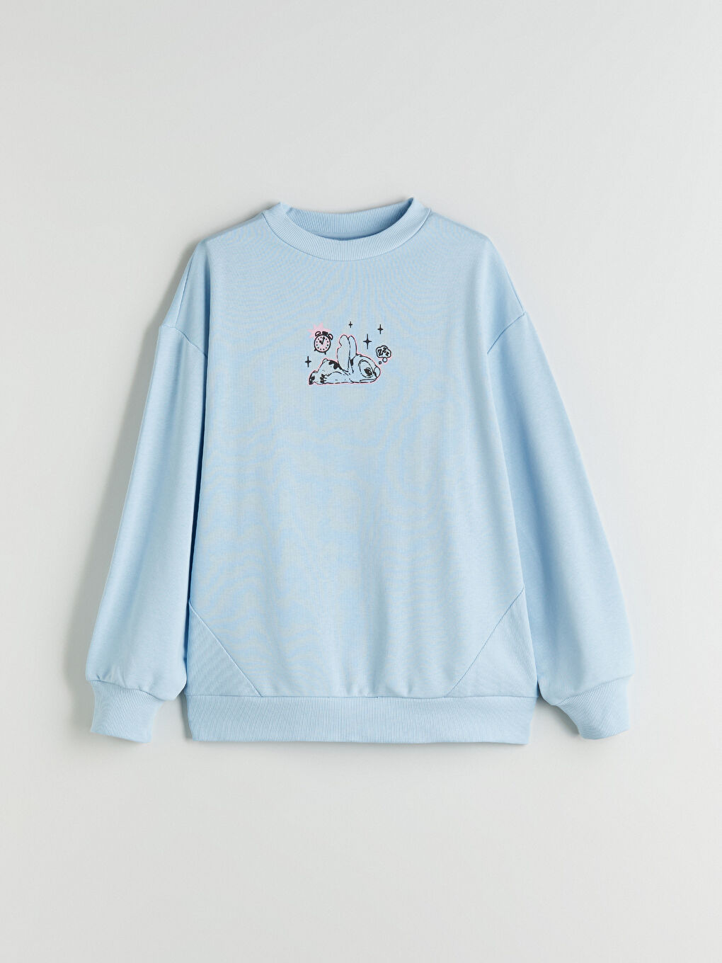 LCW Kids Crew Neck Stitch Printed Girls' Sweatshirt -W5GU56Z4-FND