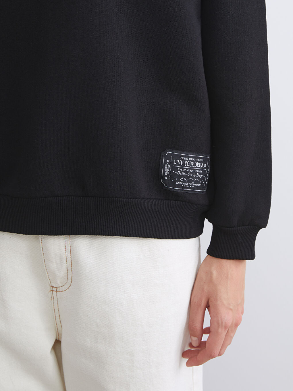 LCW ECO Crew Neck Embroidered Oversize Women's Sweatshirt -W5GU58Z8-CVL