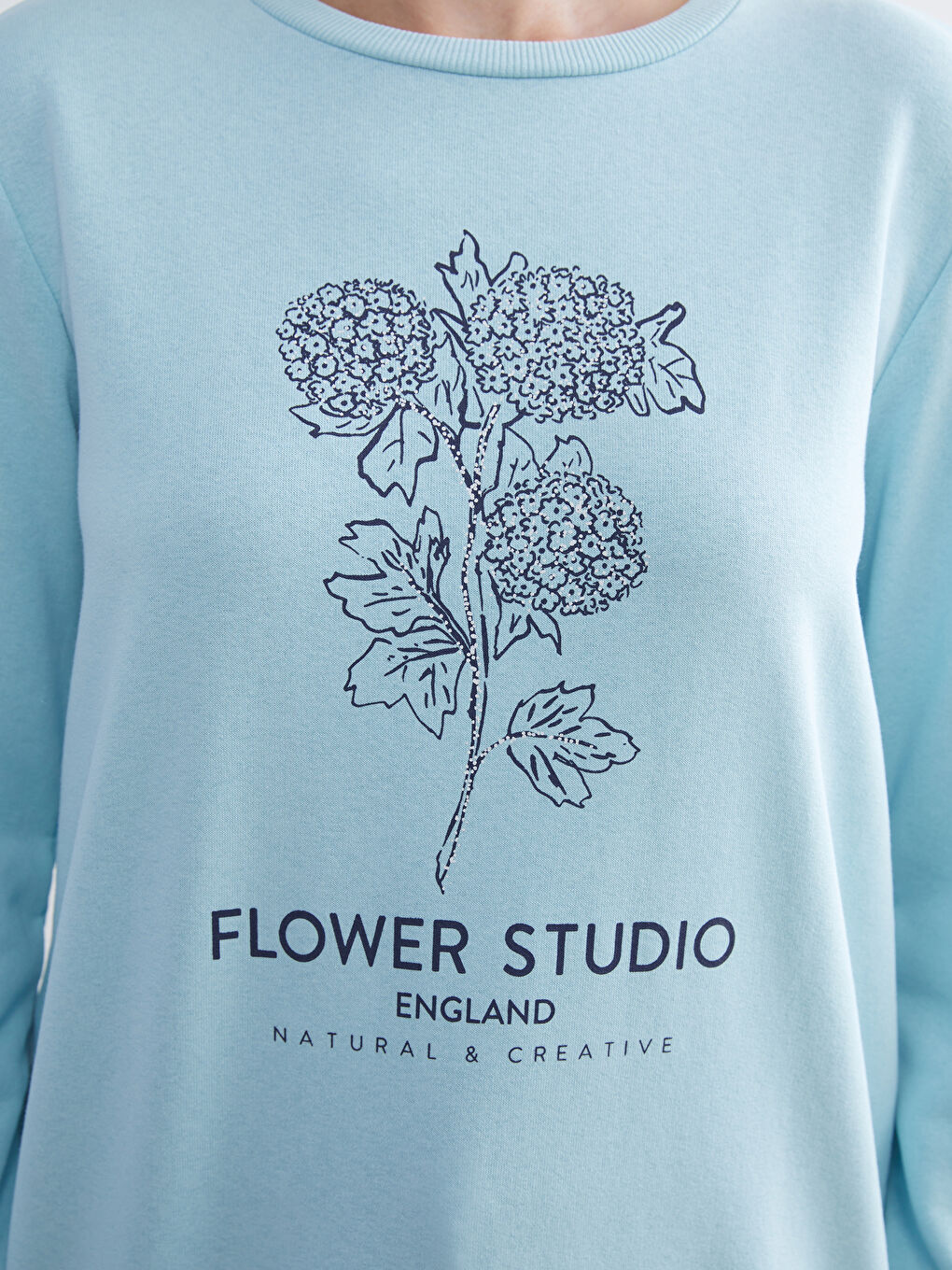 LCW ECO Crew Neck Floral Women's Sweatshirt Tunic -W5GU59Z8-FMZ