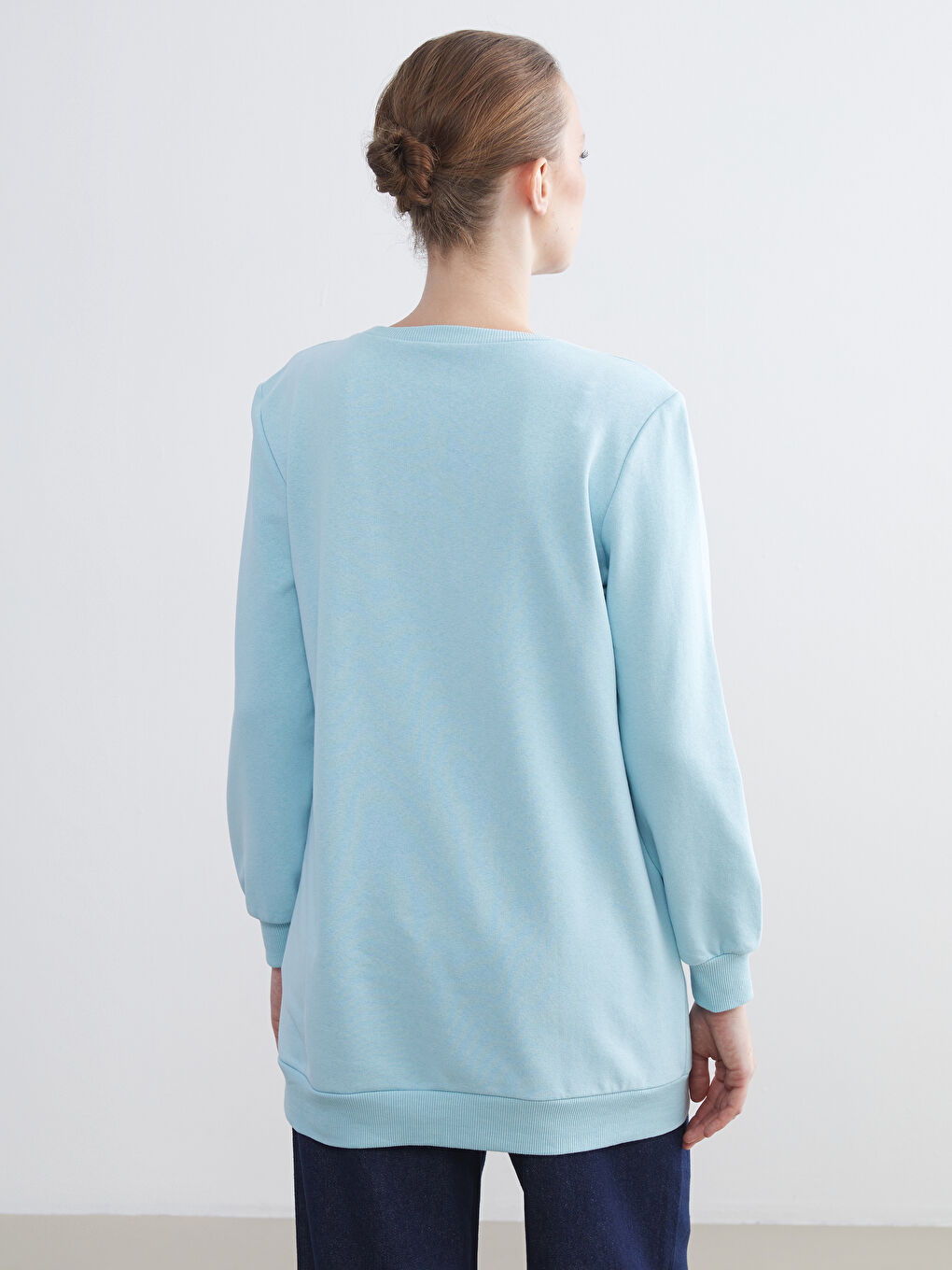 LCW ECO Crew Neck Floral Women's Sweatshirt Tunic -W5GU59Z8-FMZ