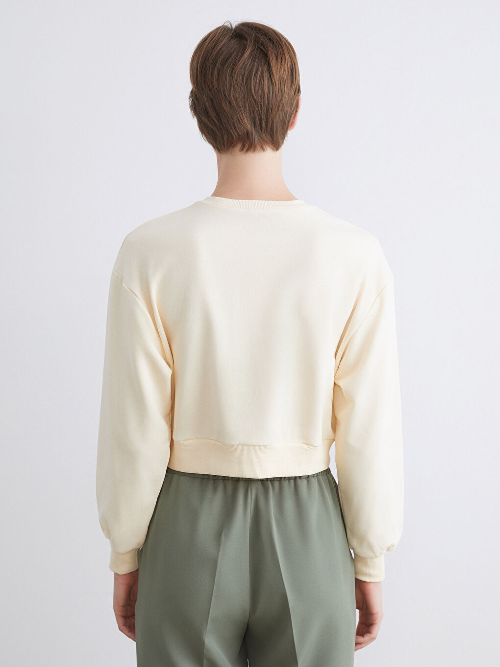 LCW ECO Crew Neck Embroidered Women's Sweatshirt -W5GU61Z8-V9H