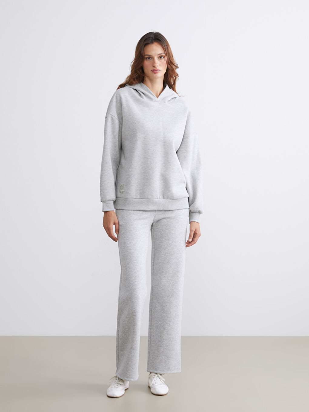 LCW ECO Embroidered Oversize Women's Thick Hoodie -W5GU64Z8-CT3
