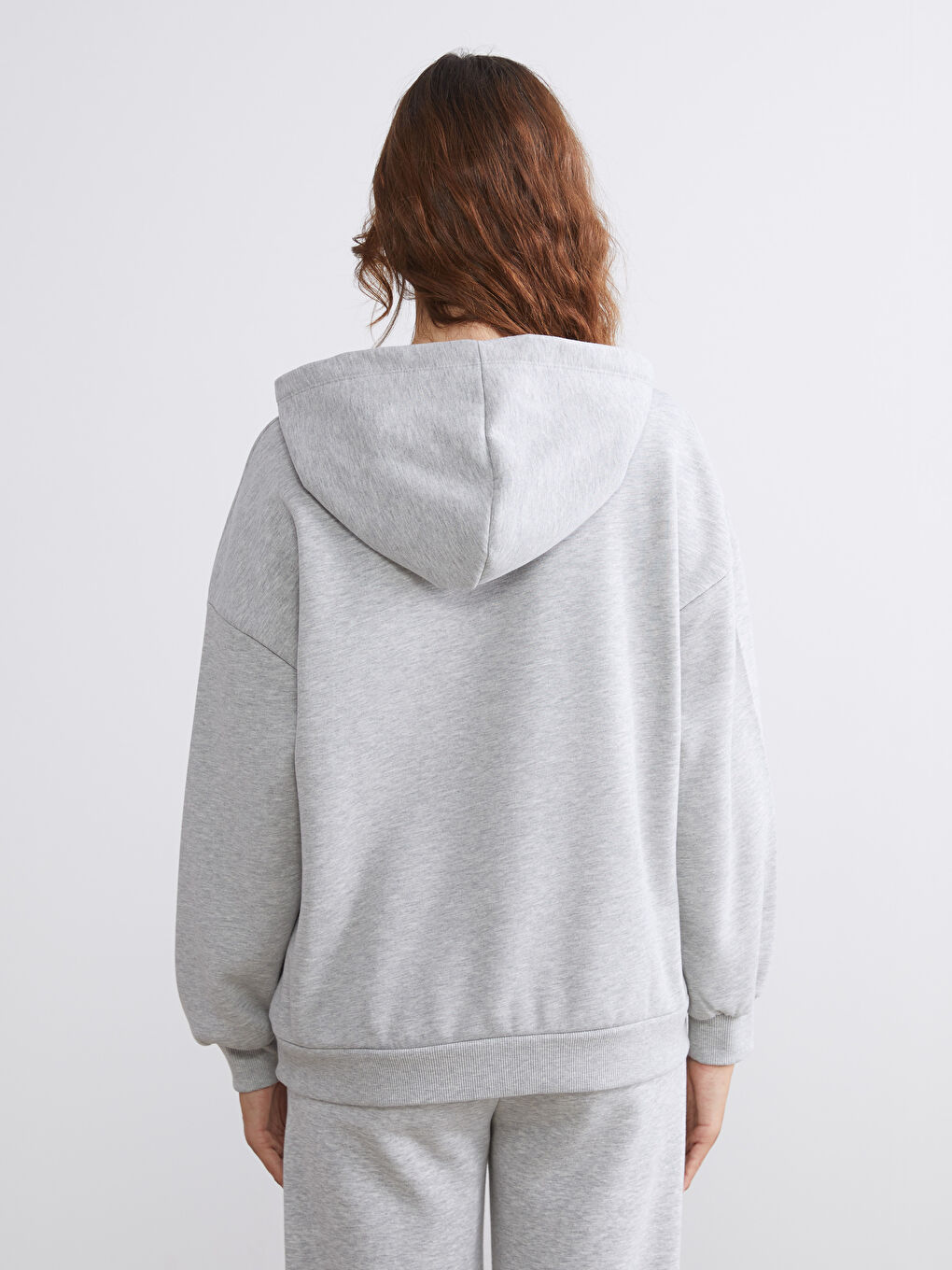 LCW ECO Embroidered Oversize Women's Thick Hoodie -W5GU64Z8-CT3
