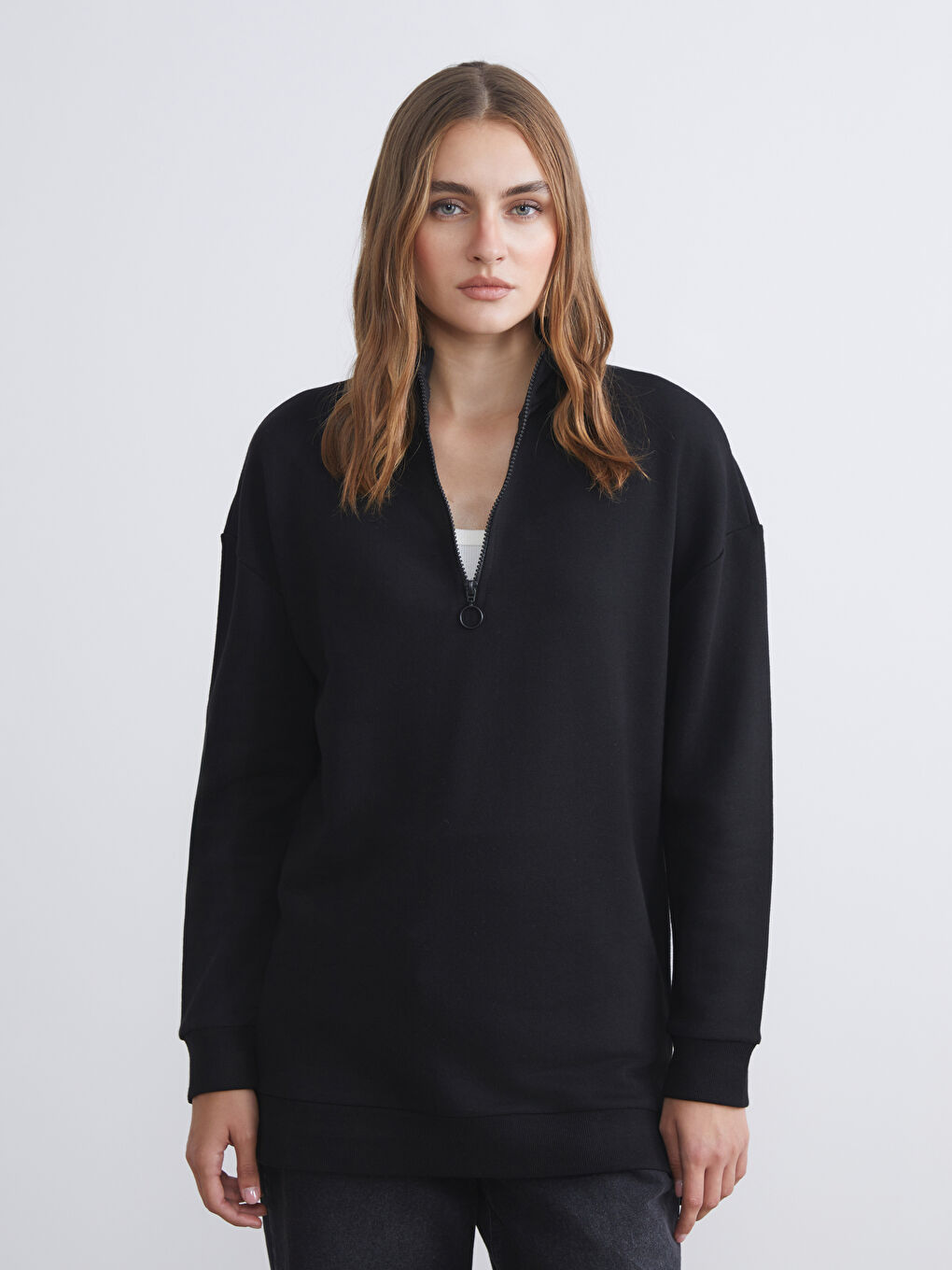 LCW ECO Funnel Neck Women's Sweatshirt Tunic -W5GU72Z8-CVL