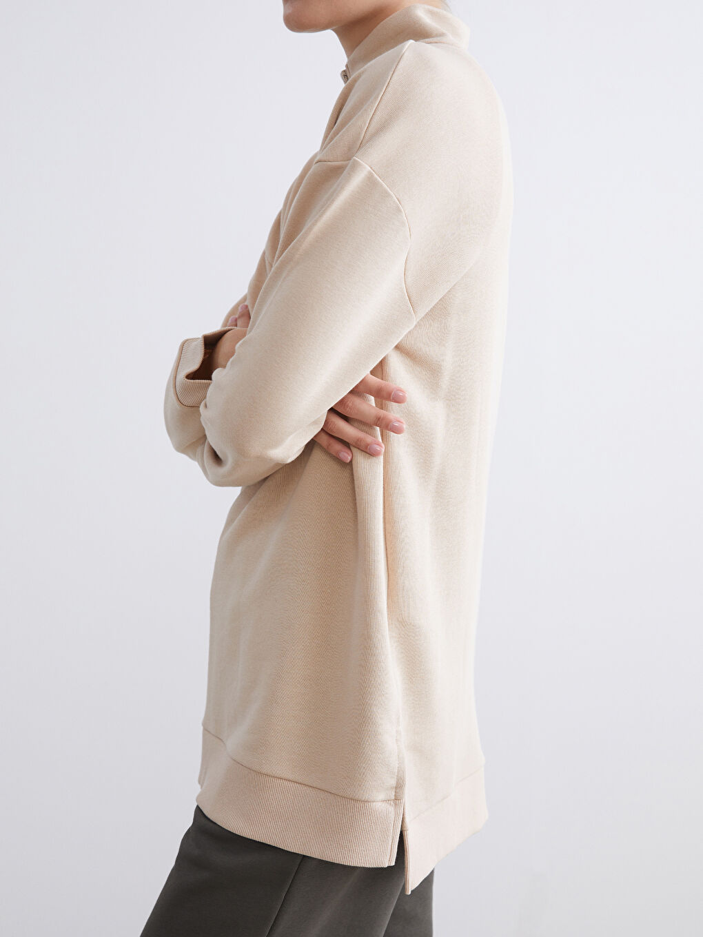 LCW ECO Funnel Neck Women's Sweatshirt Tunic -W5GU72Z8-DDX