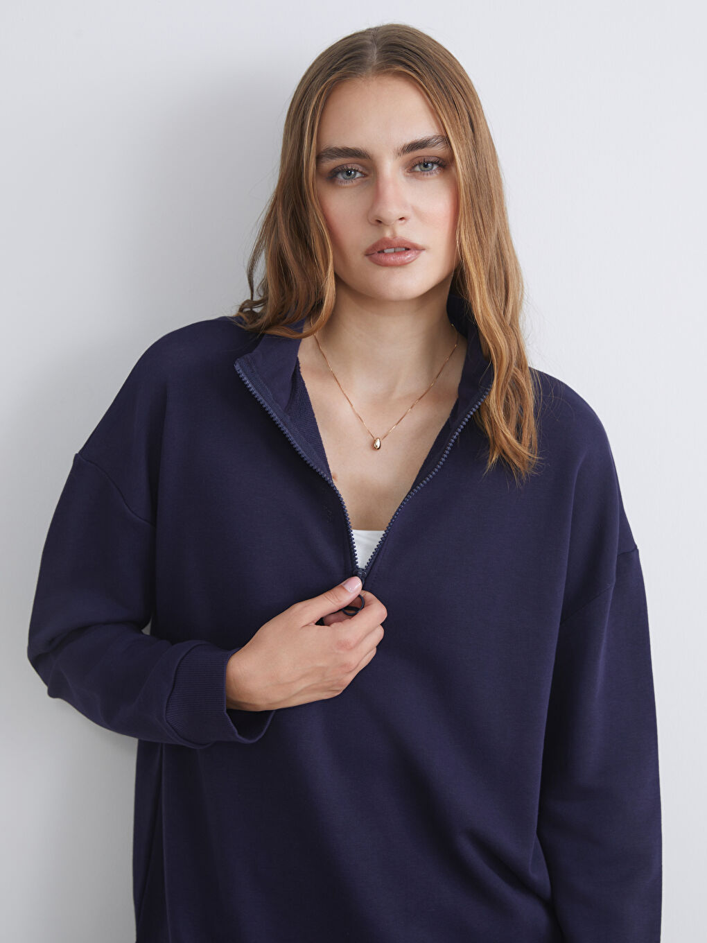 LCW ECO Funnel Neck Women's Sweatshirt Tunic -W5GU72Z8-ZZU