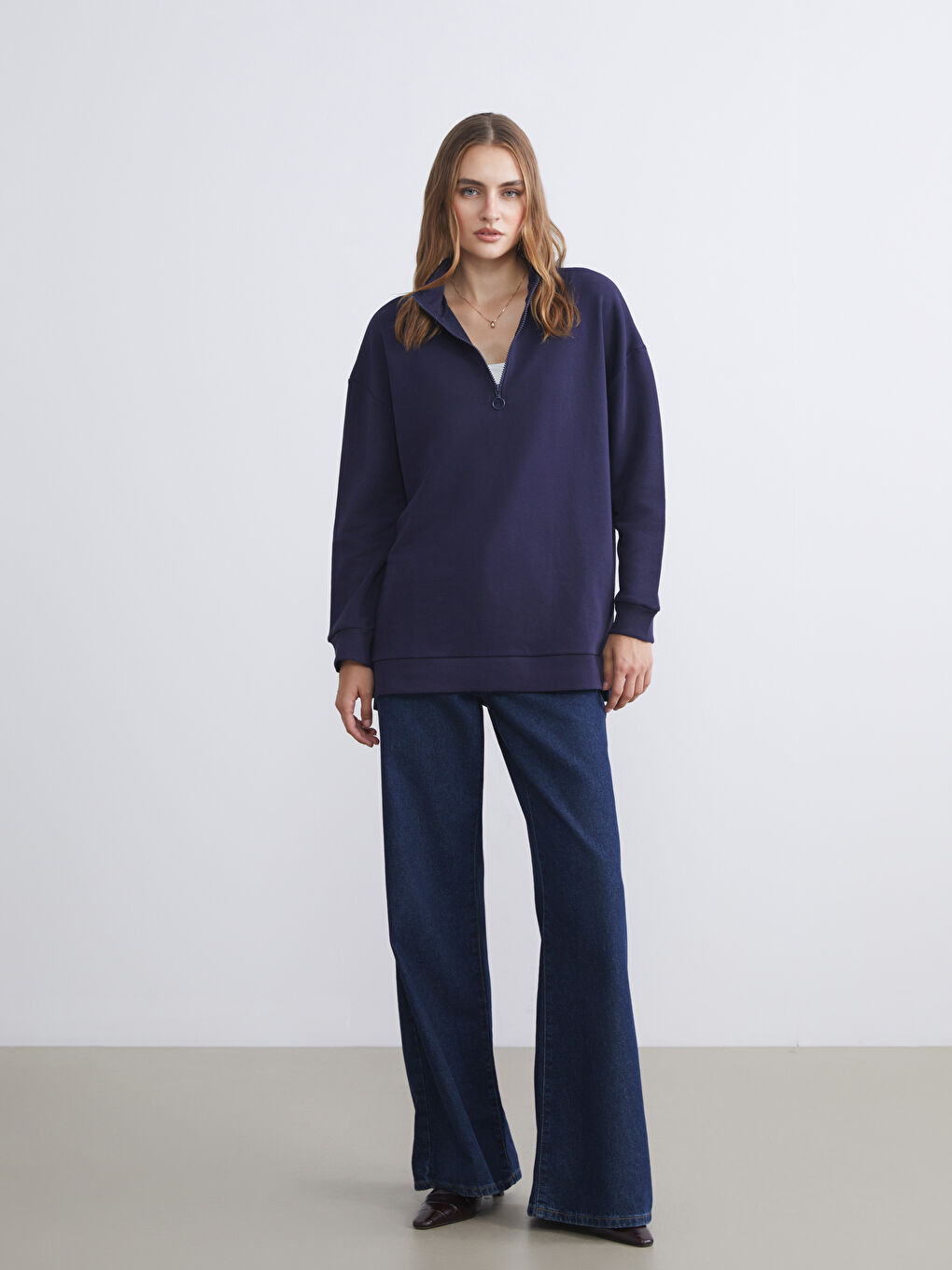 LCW ECO Funnel Neck Women's Sweatshirt Tunic -W5GU72Z8-ZZU