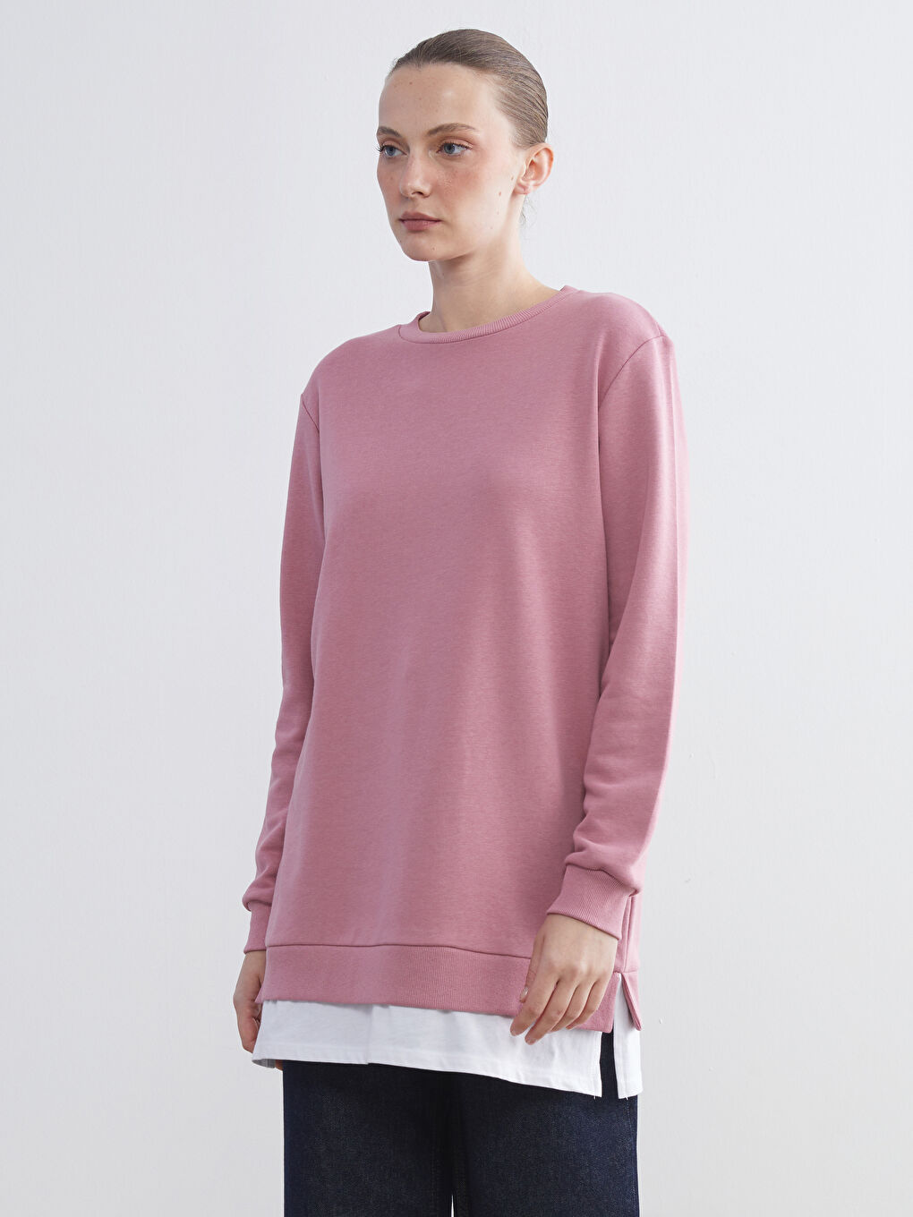 LCW ECO Crew Neck Women's Sweatshirt Tunic -W5GU73Z8-ERV