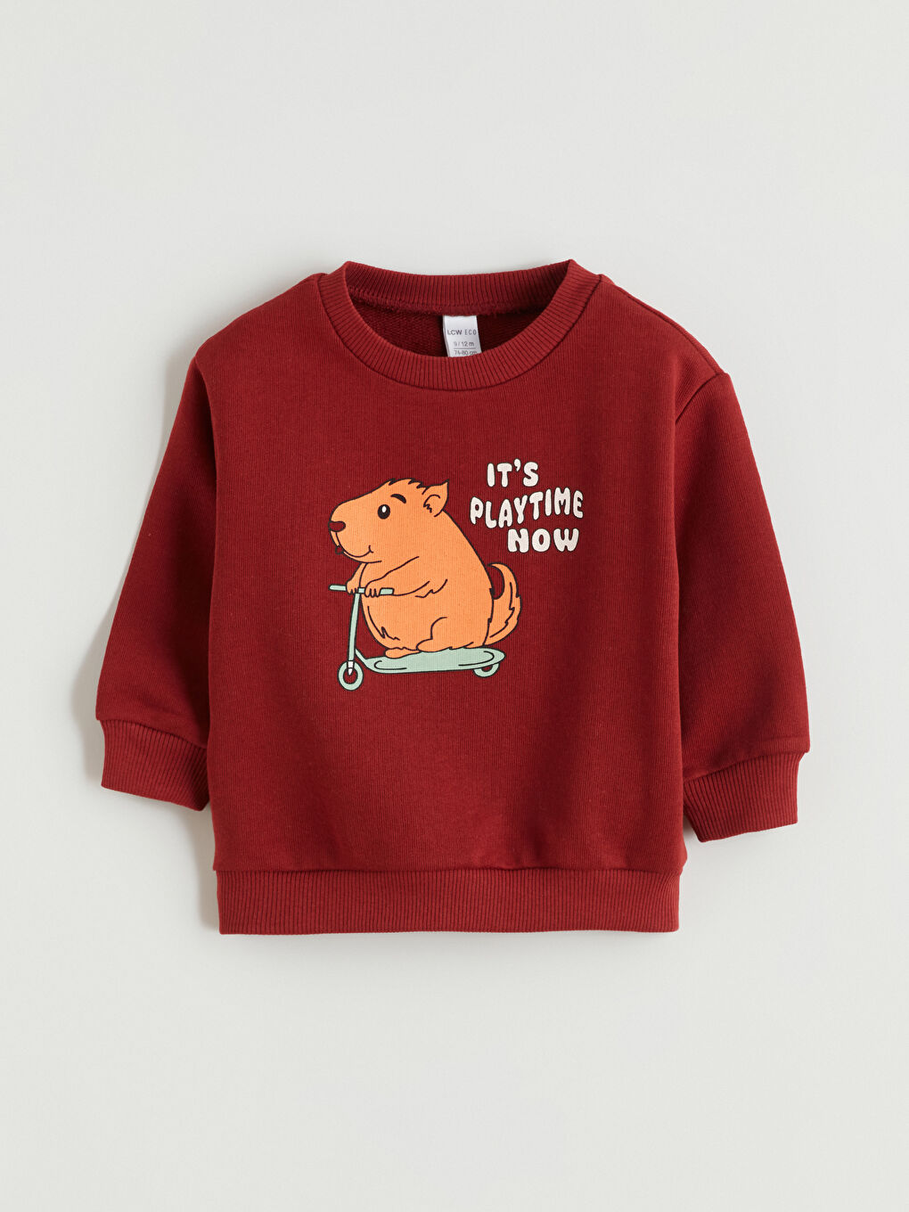 Bordo Bisiklet Yaka Baskılı Erkek Çocuk Tişört