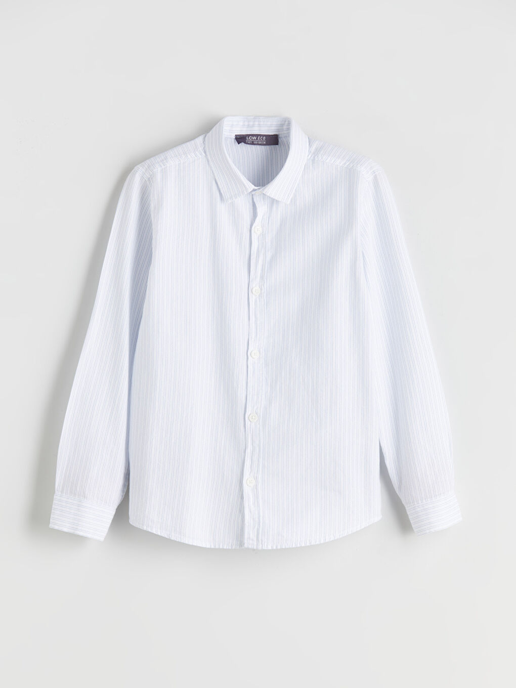 Beyaz Uzun Kollu Çizgili Erkek Çocuk Gömlek