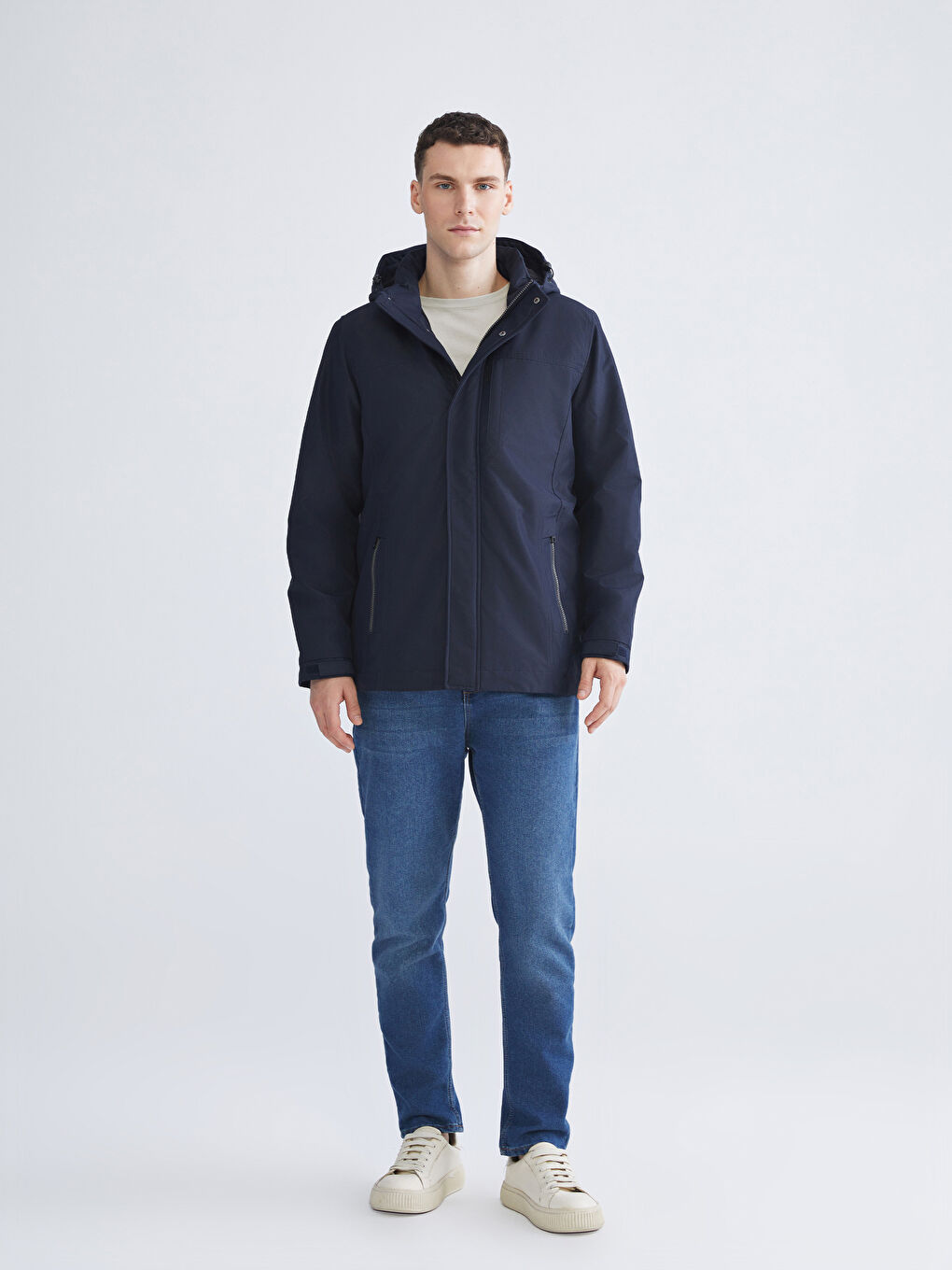 Standard Fit Hooded Men's Coat-1