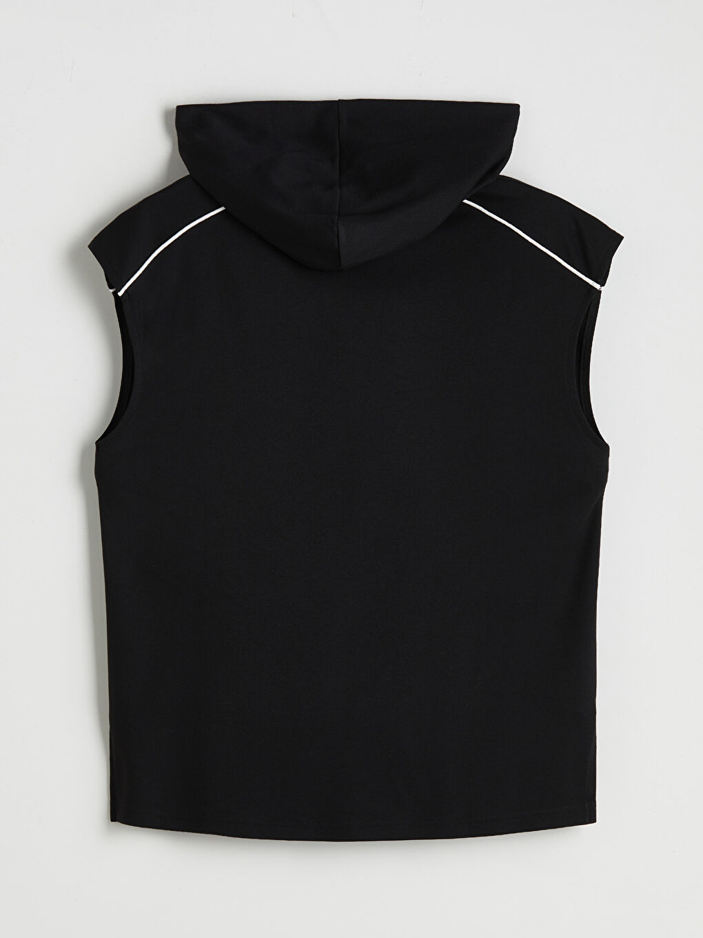 Siyah Kapüşonlu Kadın Yelek-5