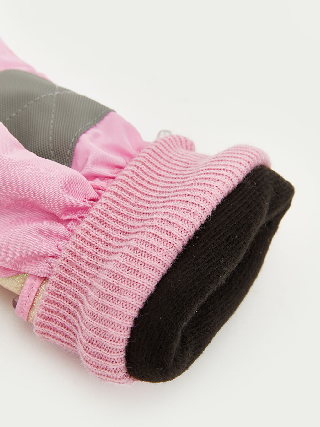 Pembe Tavşan Baskılı Kız Çocuk Kar Eldiveni-2