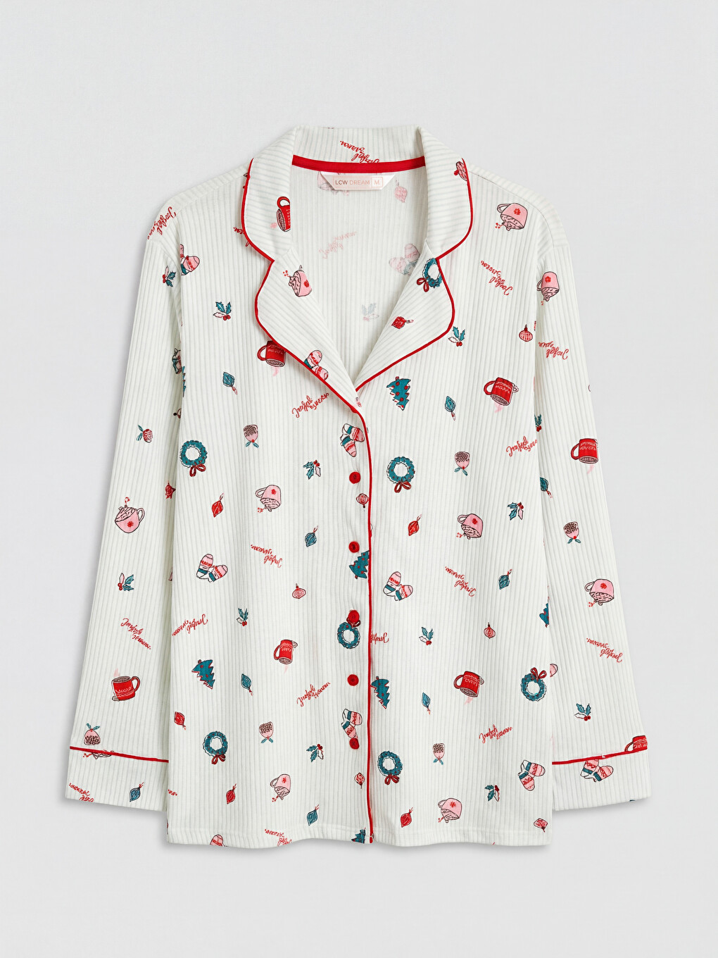 Karışık Gömlek Yaka Baskılı Kadın Pijama Takımı-7