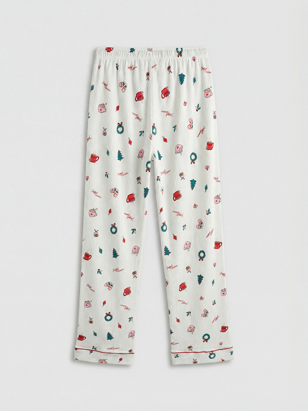 Karışık Gömlek Yaka Baskılı Kadın Pijama Takımı-10