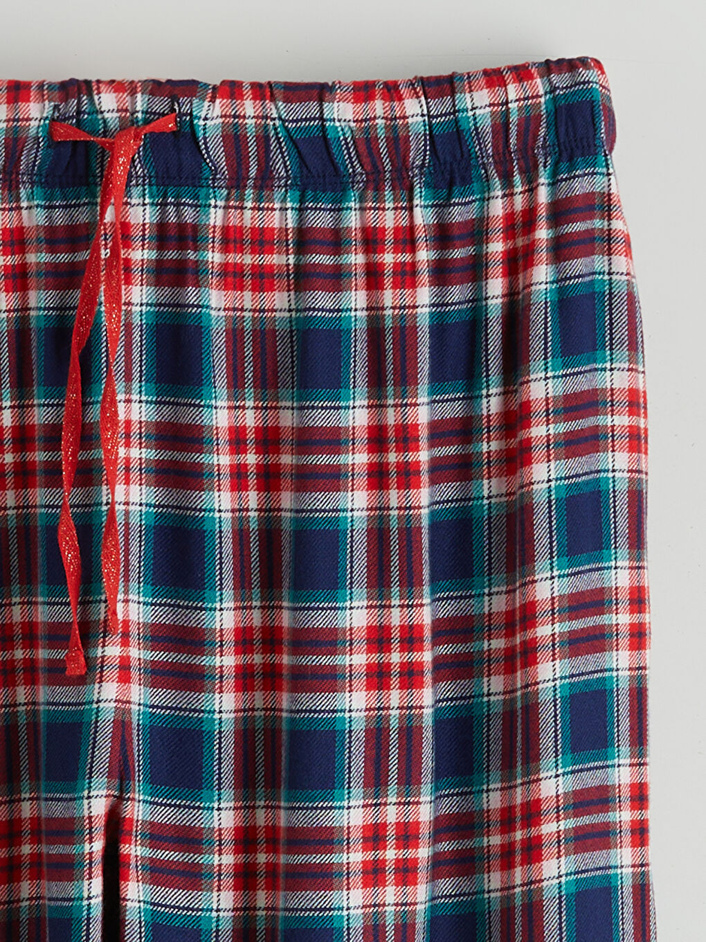 Crew Neck Plaid Women's Pyjama Set-4