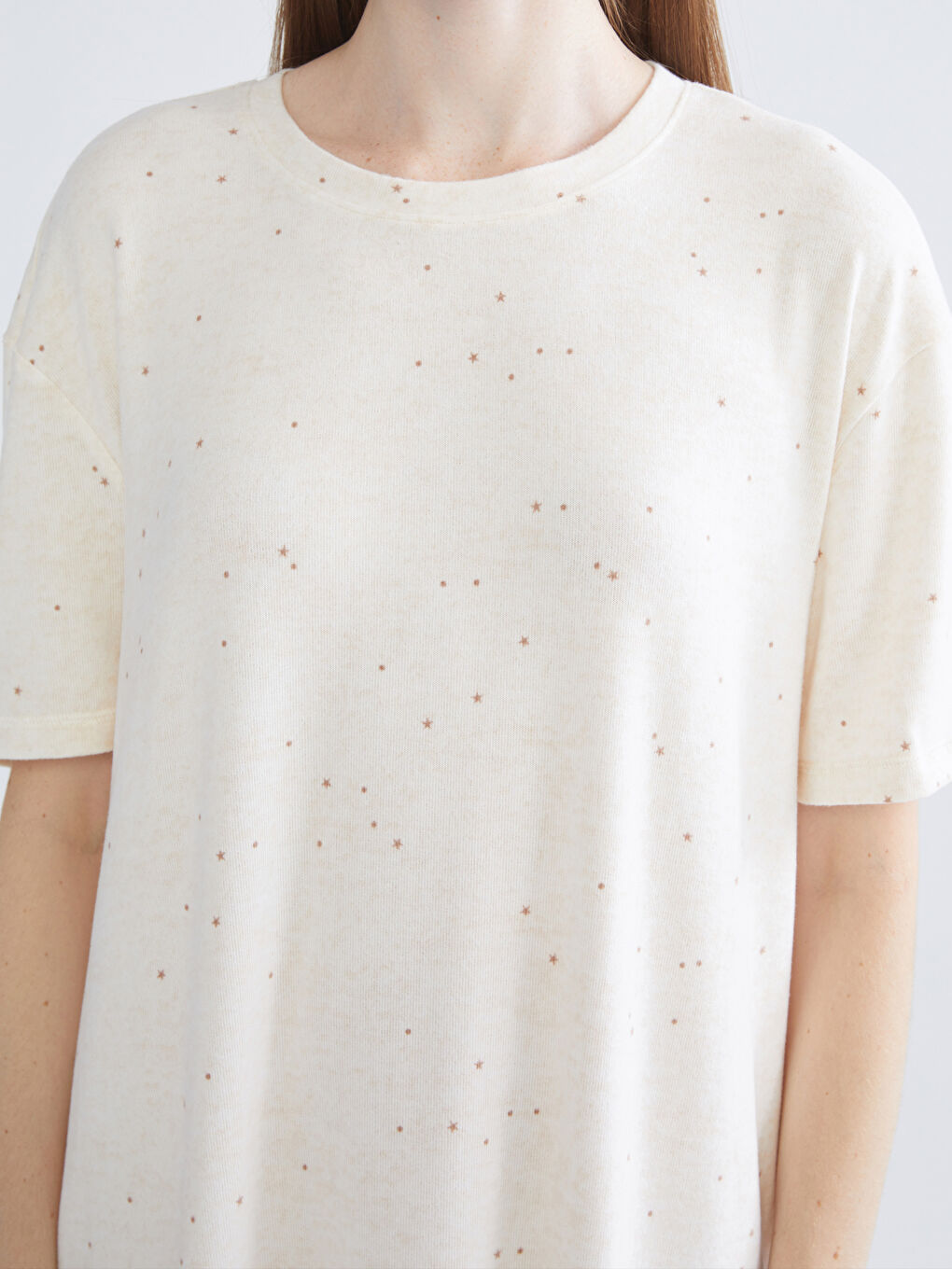 Štampana Ženska Spavaćica sa Okruglim Izrezom-2