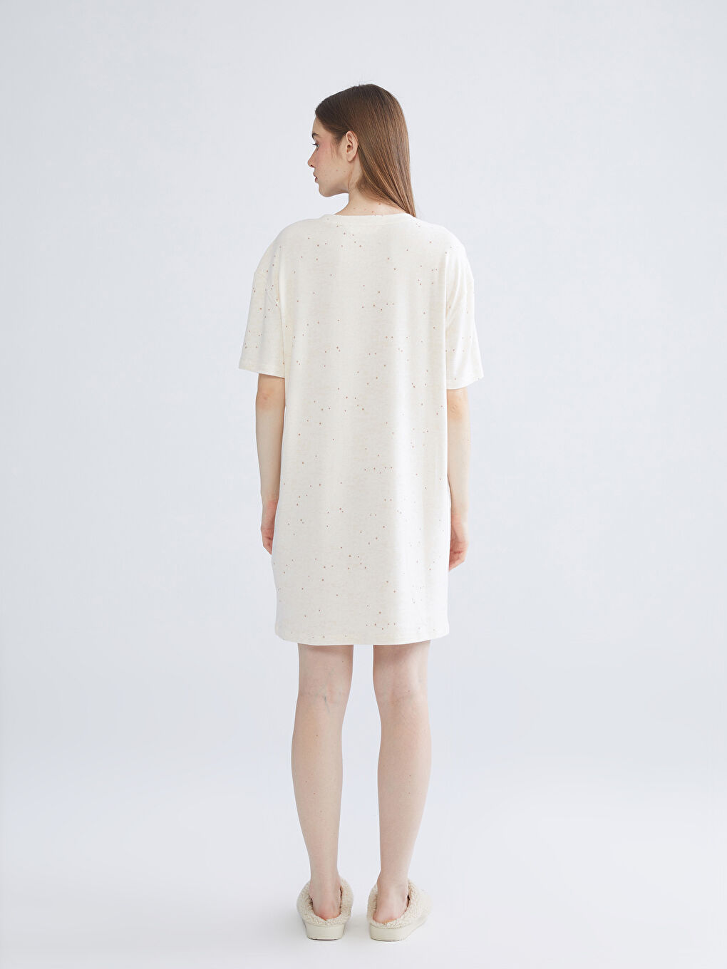 Štampana Ženska Spavaćica sa Okruglim Izrezom-3