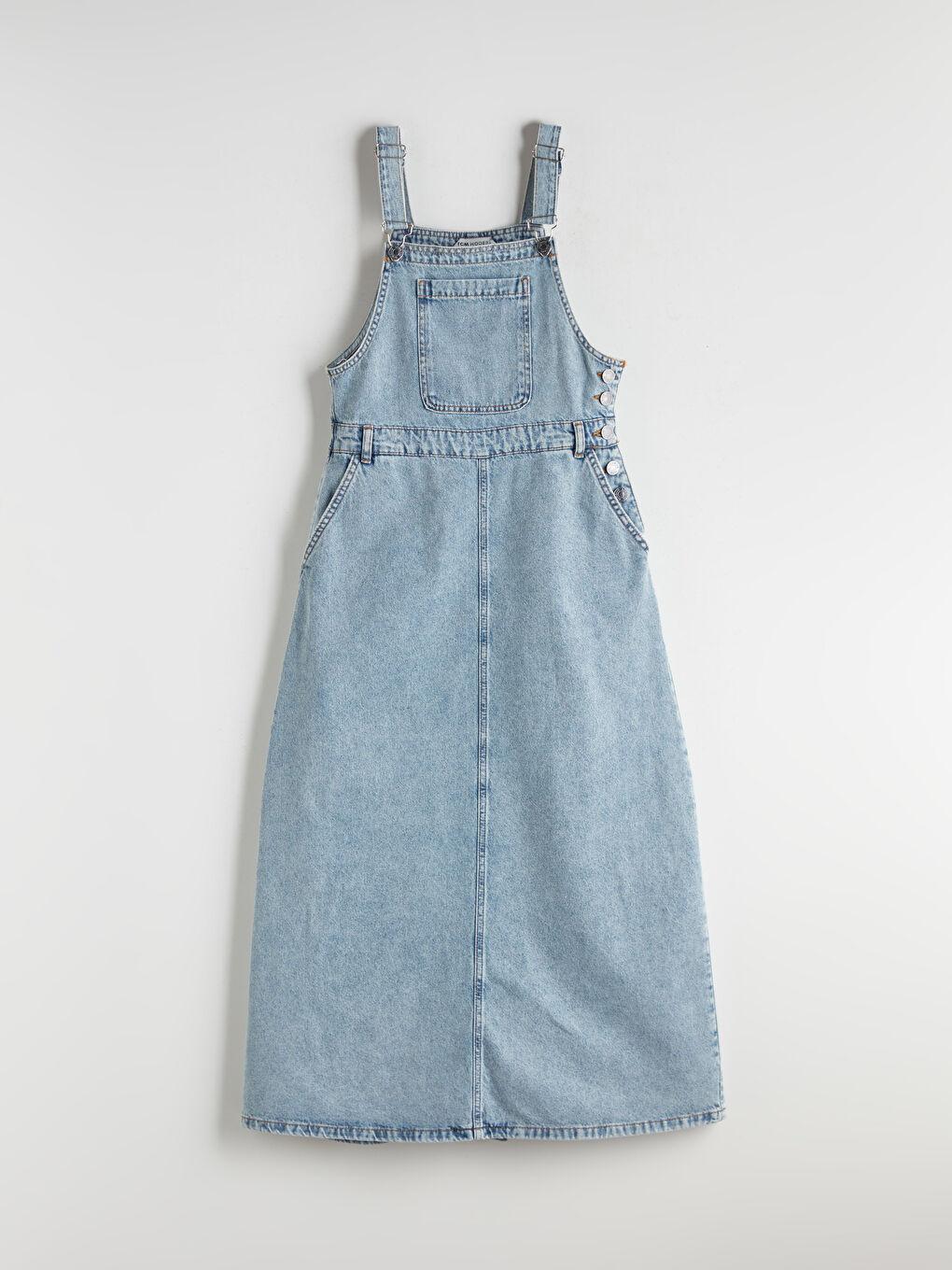 Square Collar Denim Dress-6