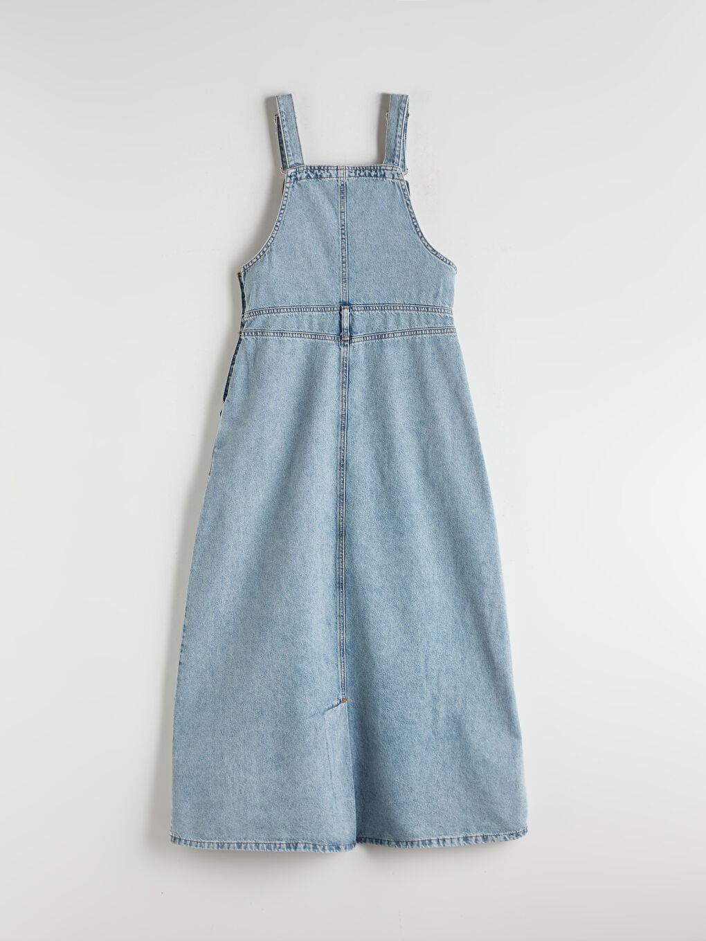 Square Collar Denim Dress-7