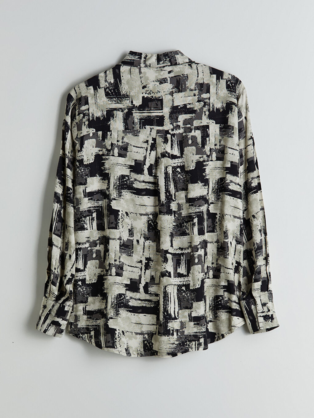 Bej Desenli Kadın Gömlek-5