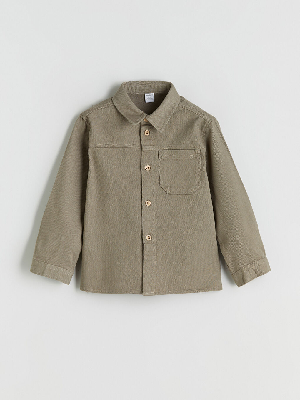 Yeşil Basic Uzun Kollu Erkek Çocuk Gömlek