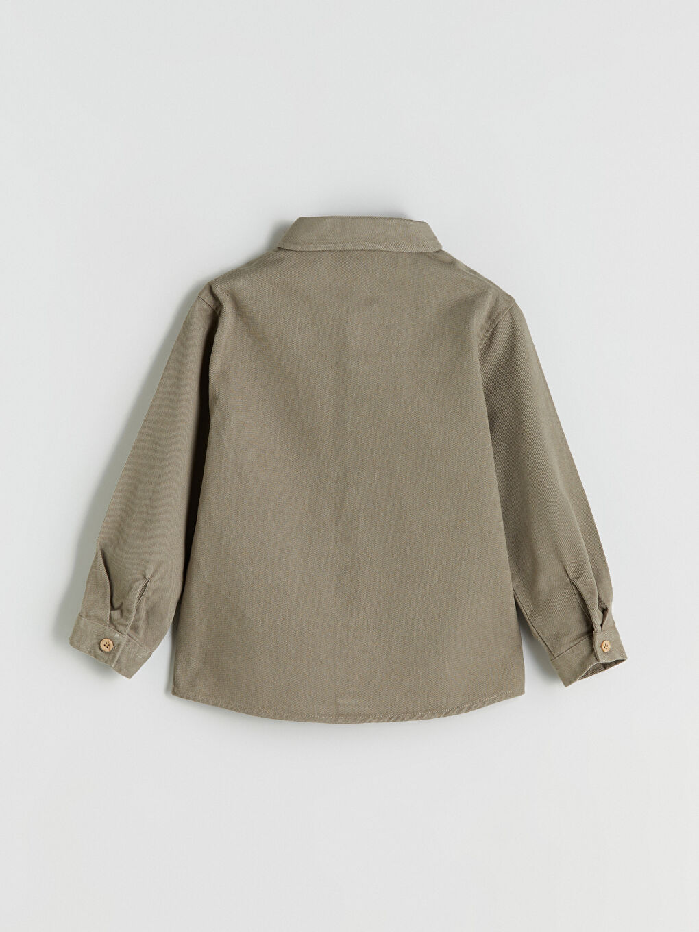 Yeşil Basic Uzun Kollu Erkek Çocuk Gömlek-2