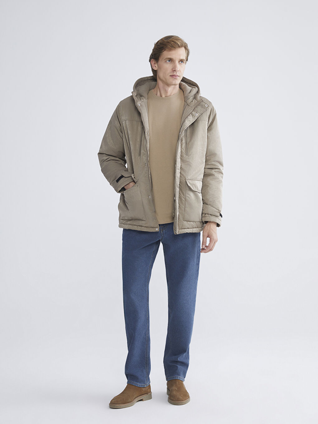 Standard Fit Hooded Men's Coat-1