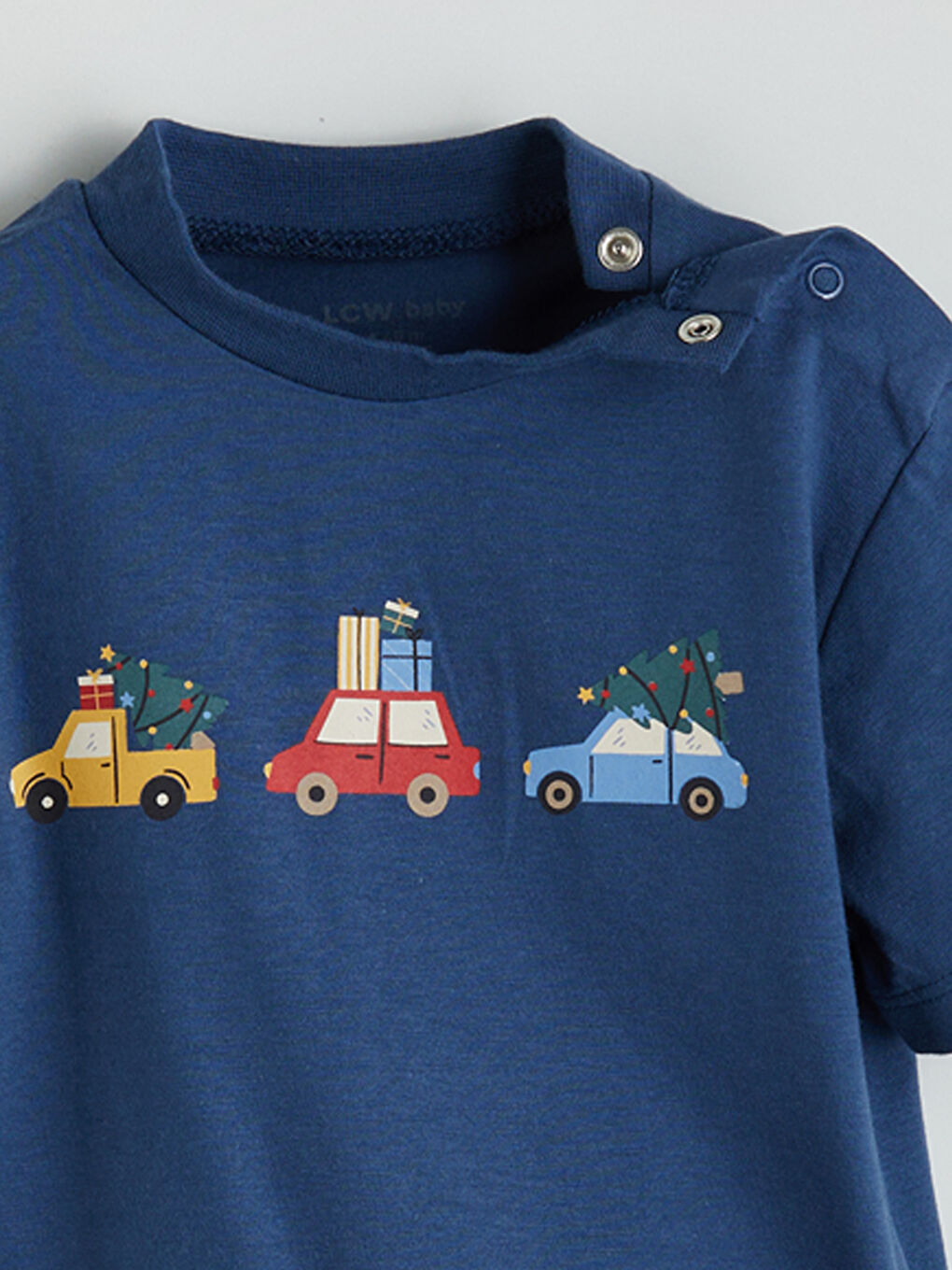 Mavi Baskılı Erkek Bebek Tişört ve Pantolon 2'li-4