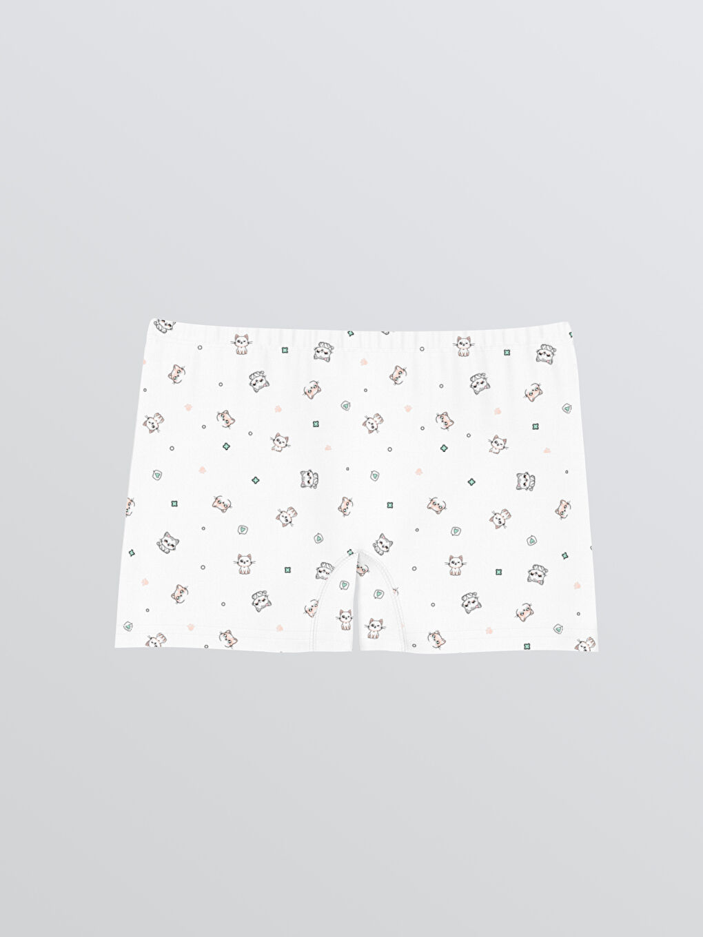 Beyaz Baskılı Kız Çocuk Boxer-1