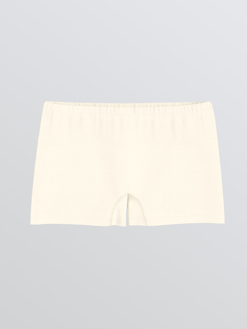 Ekru Beli Lastikli Basic Kız Çocuk Boxer