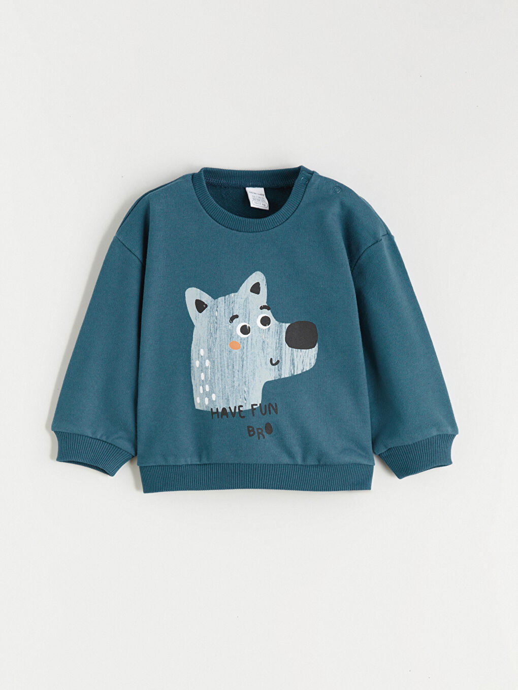 Uzun Kollu Baskılı Erkek Bebek Sweatshirt ve Pantolon Takım 2'li-1