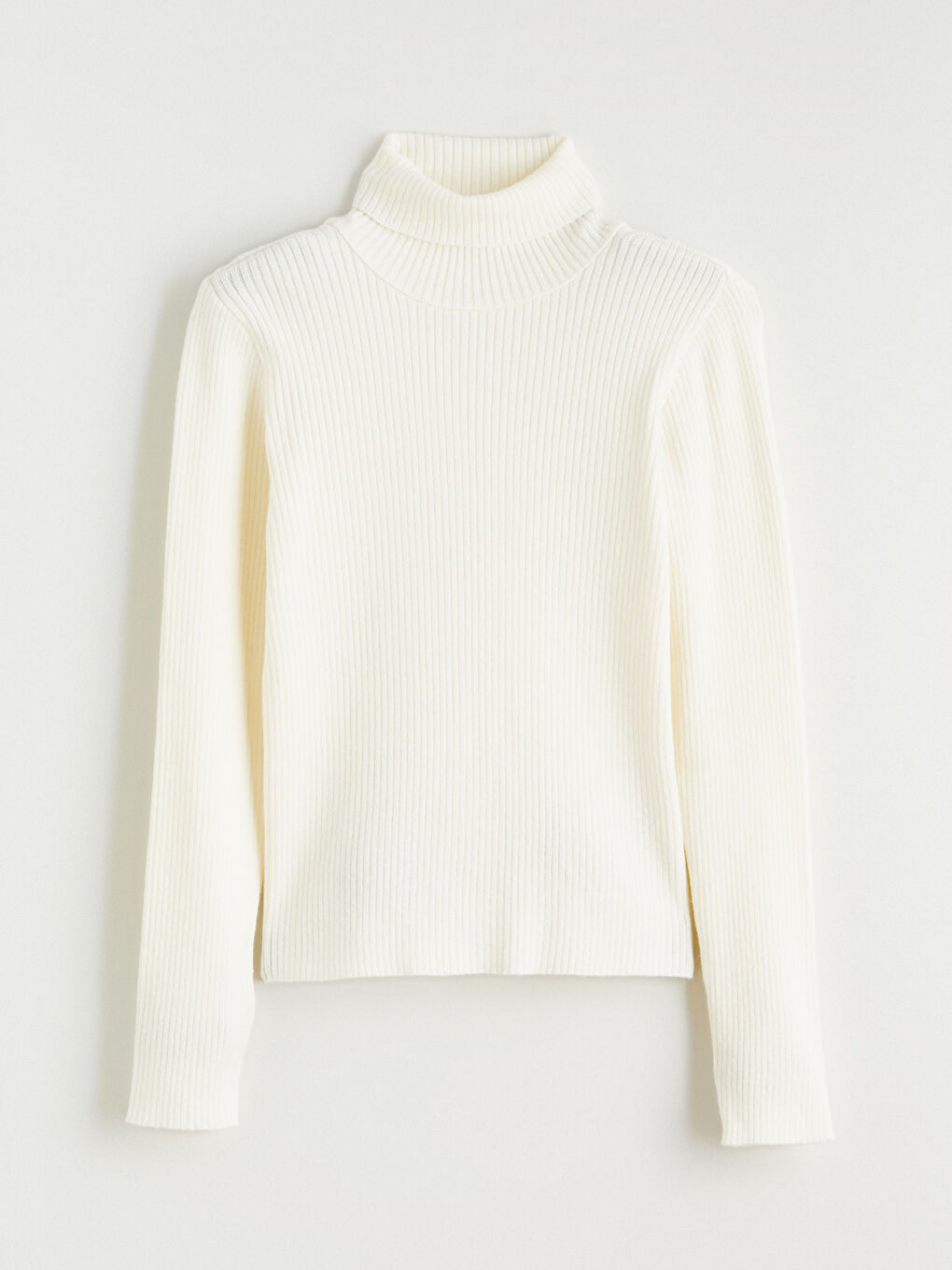 Ekru Balıkçı Yaka Kız Çocuk Triko Kazak-2