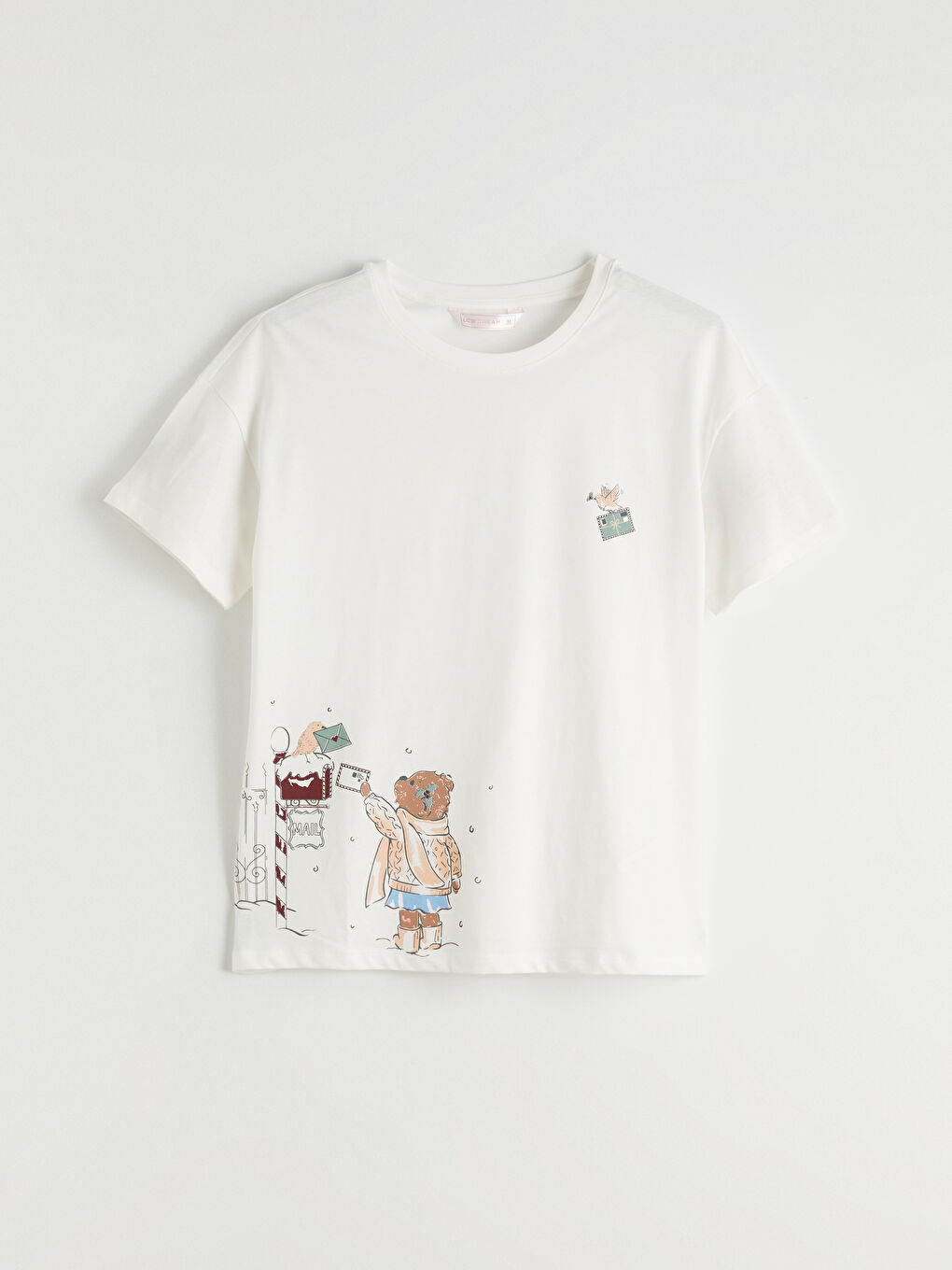 Kratka pidžama komplet sa okruglim izrezom i štampanim uzorkom za žene-5