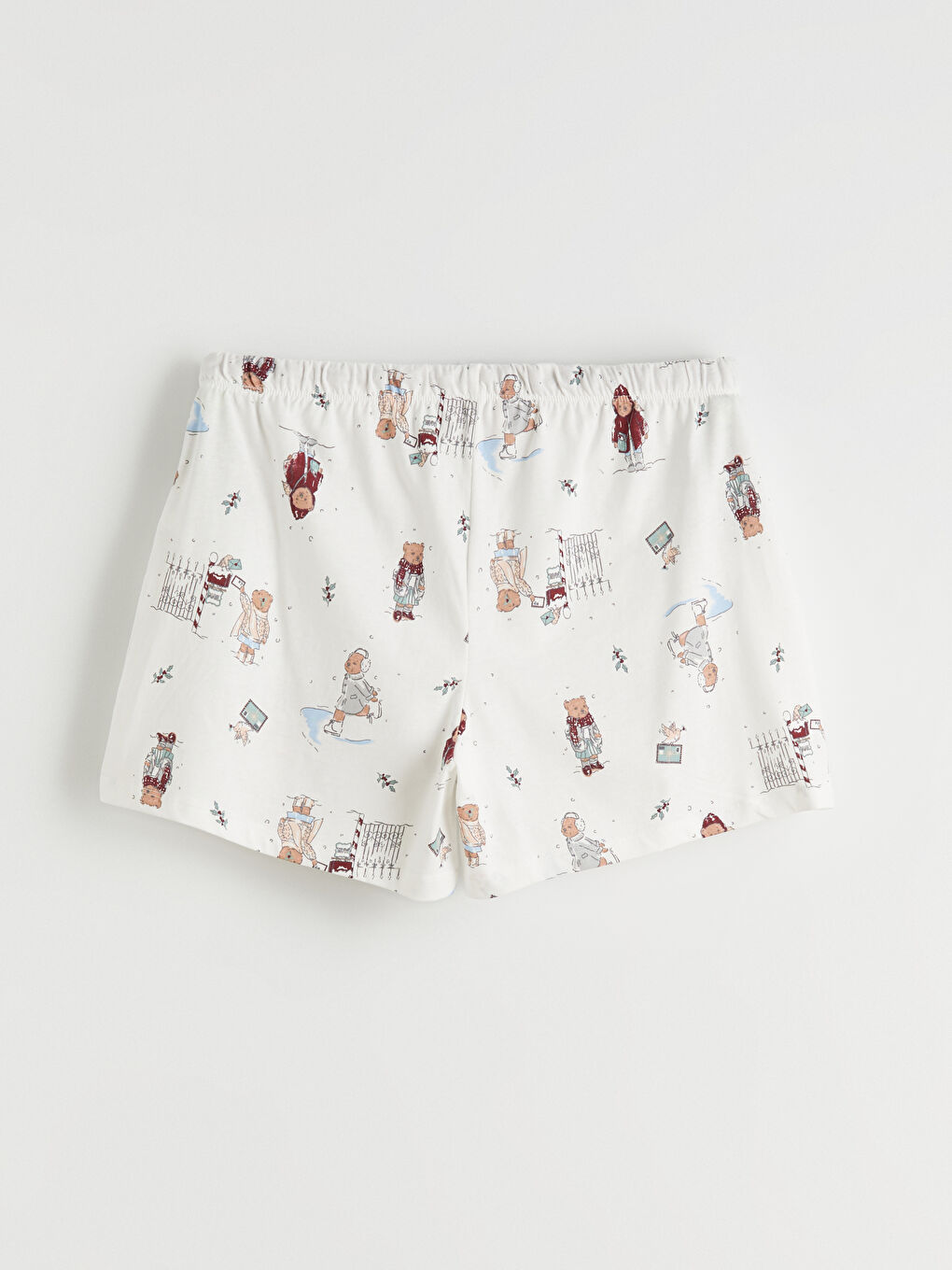 Kratka pidžama komplet sa okruglim izrezom i štampanim uzorkom za žene-8