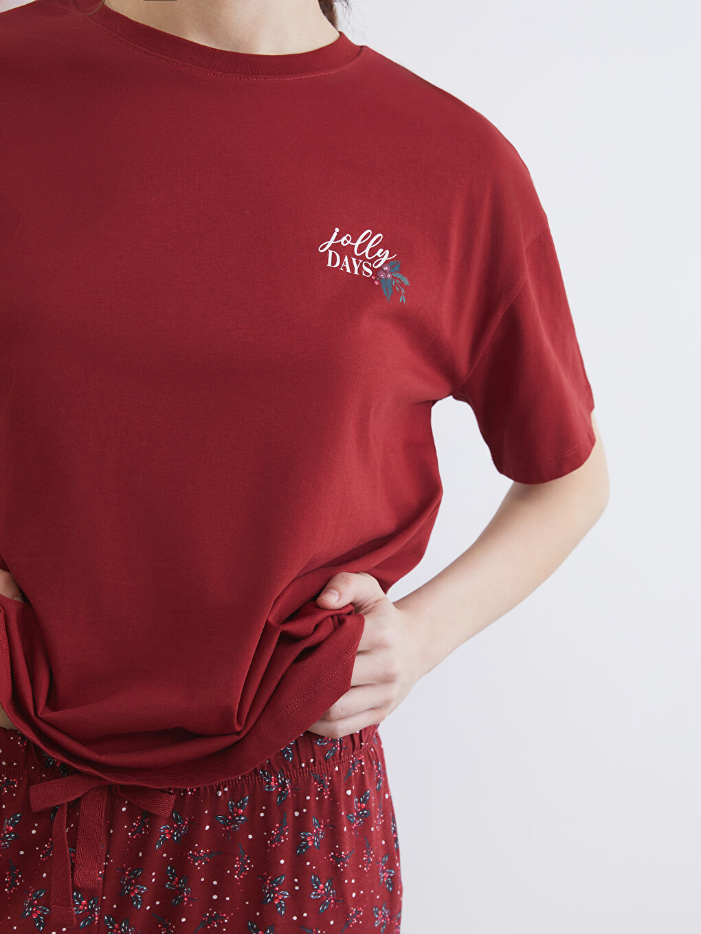 Ensemble de Pyjama Thème Nouvel An Col Rond pour Femmes-2