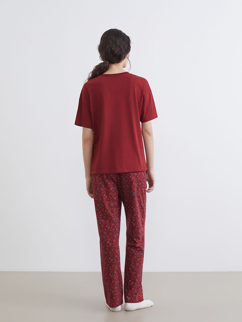 Ensemble de Pyjama Thème Nouvel An Col Rond pour Femmes-3