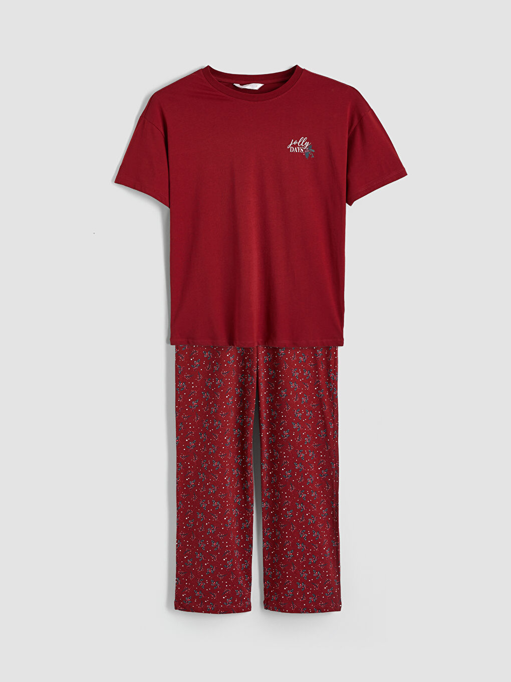 Crew Neck New Year Themed Women's Pyjama Set