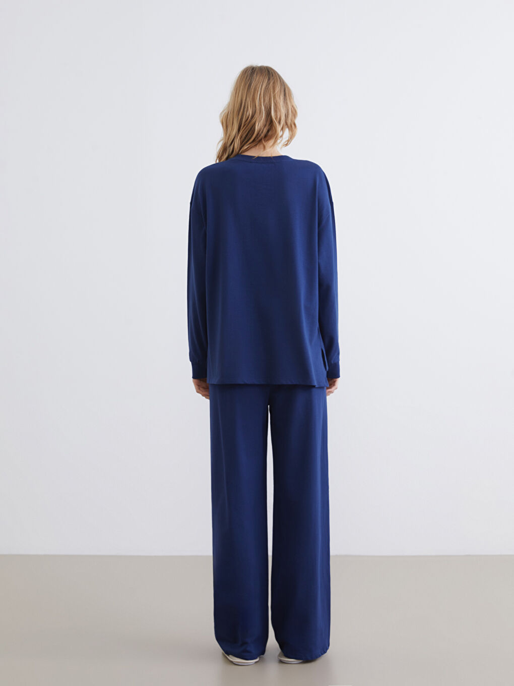 Жінка ТЕМНО-СИНІЙ Піжамний комплект-3
