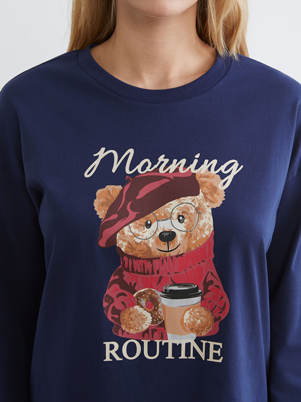 طقم بيجاما كحلي امرأة-2