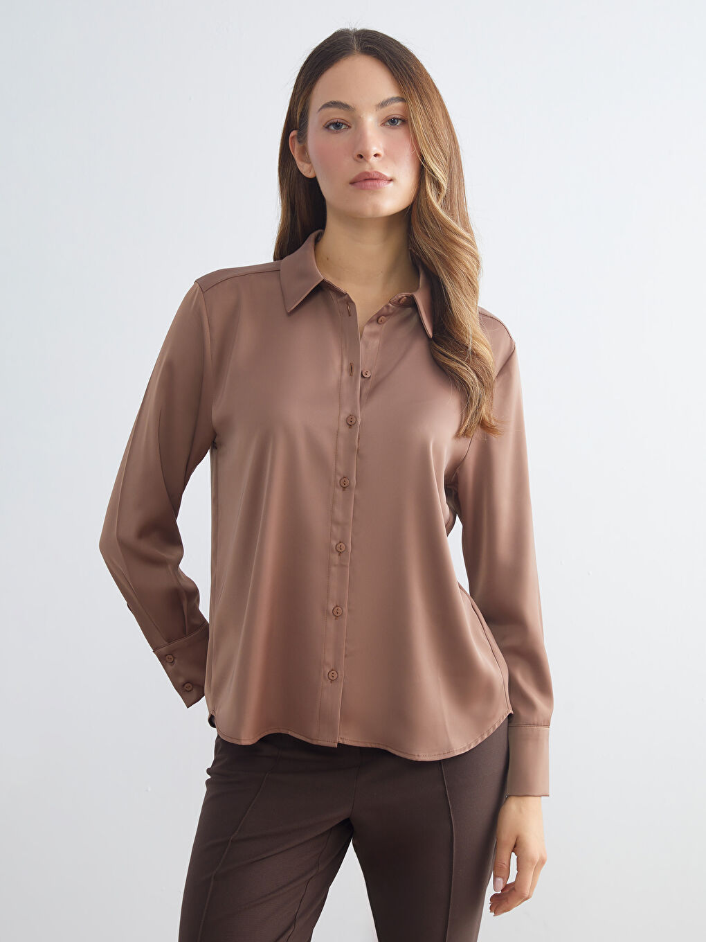 Oversize Satin Women's Shirt